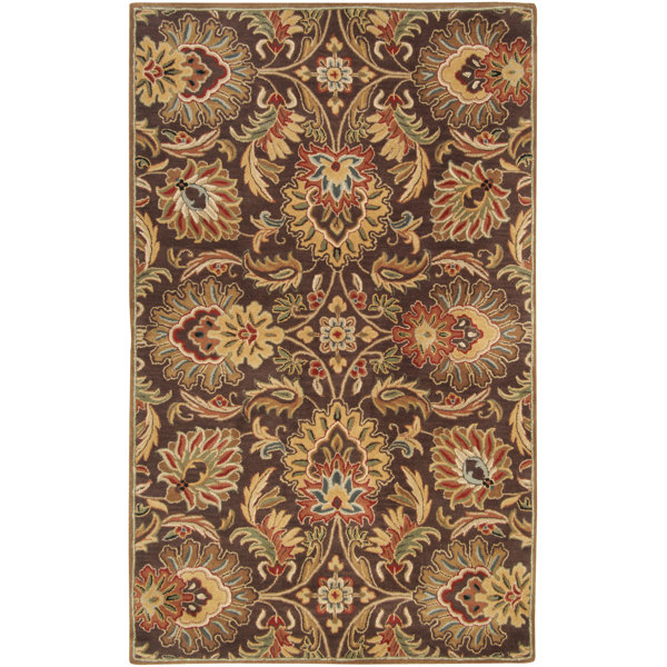 Birch Lane™ Arden Oriental Handmade Tufted Wool Dark Brown/Garnet Area ...
